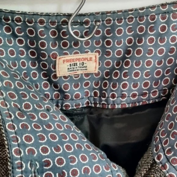 Free People Wide Leg Tweed Trousers Size 10 - Picture 8 of 9